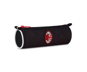 Seven Milan Federmäppchen, Schwarz, ovales Federmäppchen für Stifte, Bleistifte und Zubehör, für mittlere und obere Schule, Fußball, Schwarz, Modern
