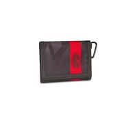 Seven Milan Geldbörse zum Abreißen, Schwarz, Innenfächer für Karten und Geldscheine, Münzfach mit Reißverschluss, seitlicher Karabiner, für Kinder und Jugendliche, Fußball, Freizeit, Fan-Geschenk