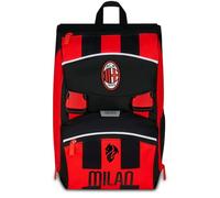 Seven Milan Rucksack mit zwei ausziehbaren Fächern, Rot und Schwarz, Fußballmannschaft, Maxi-Kapazität, vorgeformte Rückenlehne, Kinder, Grundschule, rot, Taglia unica, Casual