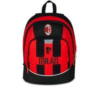 Seven Milan Schulrucksack Advanced, Rot und Schwarz, Fußballmannschaft, Doppelfach und Tasche für Trinkflasche, 29 l, Grundschule, Kinderrucksack, rot, Taglia unica, Casual