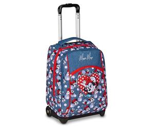 Seven Minnie Big Trolley für die feste Schule, Denimblau, 2 in 1, doppelter Gebrauch, Trolley und Rucksack, Grundschule, Mädchen, Denimblau, Blu Denim, Casual