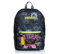 Seven New Fit Girl Schulranzen mit Trinkflaschenfach, gepolsterter Rucksack für Schule, Sport, Freizeit, Geräumige Schultasche für Mädchen und Jungen, mehrfarbig