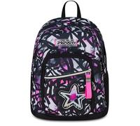 Seven New Fit Schulranzen, Rucksack mit Doppelfach, Trinkflaschenfach, Tornister für Schule und Freizeit, ab 4. Klasse, Geschenk für Mädchen und Jungen, Fluo Fuxia, fuchsia/schwarz