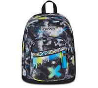 Seven New Fit Schulranzen, Rucksack mit Doppelfach, Trinkflaschenfach, Tornister für Schule und Freizeit, ab 4. Klasse, Geschenk für Mädchen und Jungen, Acid Green, grün/schwarz