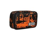 Seven Quick Case, Federmäppchen, Mäppchen, Mehrfarbig, Federtasche für Schreibwaren, Etui mit Stiften, Kugelschreiber, & mehr, Mädchen, Jungen, Schule, schwarz orange