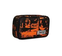 Seven Quick Case, Federmäppchen, Mäppchen, Mehrfarbig, Federtasche für Schreibwaren, Etui mit Stiften, Kugelschreiber, & mehr, Mädchen, Jungen, Schule, schwarz orange