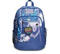 Seven Rucksack Advanced, Backpack für Schule, Uni & Freizeit, Geräumige Schultasche für Teenager, Mädchen, Jungen, Gepolsterter Schulranzen; blau,violett, mit Laptopfach und Trinkflaschenfach