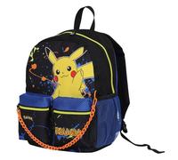 Seven Rucksack für Schule, Pokemon, Kindergarten und Freizeit, blau und gelb, Kinder und Jugendliche, mit doppelter Fronttasche, Schwarz, Blau und Gelb, Taglia unica, Casual