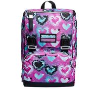 Seven Rucksack, für Schule, Sport & Freizeit, Erweiterbarer Schulranzen, Geräumige Schultasche für Teenager, Mädchen und Jungen, Extra Platz, Doppelfach, rosa-hellblau