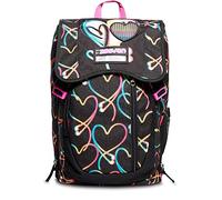 Seven Rucksack für Schule, Sport & Freizeit, Erweiterbarer Schulranzen, Geräumige Schultasche für Teenager, Mädchen und Jungen, Extra Platz, Trinkflaschenfach; rosa-schwarz