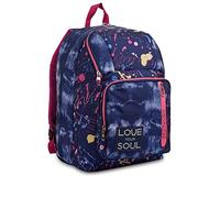 Seven Rucksack, gepolsterter Schulranzen für Schule, Sport & Freizeit, Geräumige Schultasche für Teenager, Mädchen und Jungen, Tornister mit Trinkflaschenfach und Doppelfach - blau