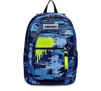 Seven Rucksack NEW FIT WET COLOR BOY Backpack für Schule & Freizeit, Geräumige Schultasche für Teenager, Mädchen und Jungen, mit Trinkflaschenfach, blau, italienisches Design