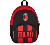 Seven Rucksack Small Milan, Schwarz, 14 l, Einzelrucksack, Fronttasche, Seitentasche für Trinkflasche, Schule, Kindergarten, Freizeit, Kinder, Jugendliche und Erwachsene, Fußball, offizielles Produkt