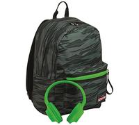 Seven School Backpack, Imusicpack, inklusive Soft-Touch-Kopfhörern, Öko-Material, Unisex, Kinder und Jugendliche, Outdoor & Freizeit, grün, Einheitsgröße