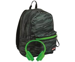Seven School Backpack, Imusicpack, inklusive Soft-Touch-Kopfhörern, Öko-Material, Unisex, Kinder und Jugendliche, Outdoor & Freizeit, grün, Einheitsgröße