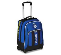 Seven Schulranzen mit Rollen Inter Mailand, 2 in 1,Trolley, Rucksack mit Trolleyfunktion für Kinder, ab 1. Klasse, für Schule, Reisen, blau schwarz, Fußball