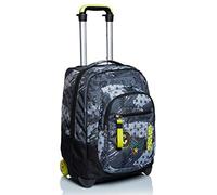 Seven Schulranzen mit Rollen, Schulrucksack jungen 1. klasse, Rucksack mit Trolley Funktion, 2 in 1 Trolley, grau