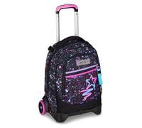 Seven Schulranzen mit Trolley-Funktion New Tech, Rucksack mit Rollen, zum Ziehen, für Schule Sport Freizeit, ab 1. Klasse, für Mädchen und Jungen, gepolsterter Rucksack,mit Laptopfach, violett