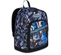 Seven Schulranzen New Fit, für Schule Sport Freizeit, ab 1. Klasse, für Mädchen und Jungen, gepolsterter Rucksack,mit Trinkflaschenfach, grau-blau