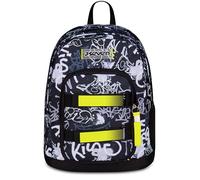 Seven Schulranzen New Fit, für Schule Sport Freizeit, ab 1. Klasse, für Mädchen und Jungen, gepolsterter Rucksack,mit Trinkflaschenfach, schwarz-weiß