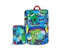 Seven Schulrucksack Dual Detach BLU Fusion, Schwarz, 32 L, Doppelfach, multifunktional, abnehmbarer Rucksack, Tasche mit Organizer, Laptopfach, Mittelschule und Oberschule, Kinder, Jungen
