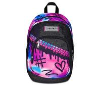 Seven Schulrucksack Dual, Fuchsia Hellblau, Doppelfach 31 l, mit PC-Tasche, Trinkflasche und Tasche mit Organizer, Mittel- und Oberschule, Rucksack für Mädchen
