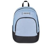 Seven Schulrucksack Dual Made OF Stars, Doppelfach, grau, Glitzereffekt, 32 l, ausgestattete Tasche, PC-Tasche, Seitentasche für Trinkflasche, mittlere und obere Schule, Mädchen, Mädchen