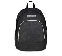 Seven Schulrucksack Dual Made OF Stars, Doppelfach, Schwarz, Glitzereffekt, 32 l, ausgestattete Tasche, PC-Tasche, Seitentasche für Trinkflasche, mittlere und obere Schule, Mädchen, Mädchen