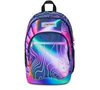 Seven Schulrucksack Dual, Schulranzen für Schule, Freizeit, Geräumige Schultasche für Teenager, Mädchen, Jungen, Gepolsterter Schulranzen; mit Laptopfach, Mehrfarbig