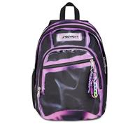 Seven Schulrucksack Dual SHADOWS OF COLOR, Doppelfach, Schwarz, 32 l, Tasche mit Organizer, Innenfach für PC, Seitentasche für Trinkflasche, mittlere und obere Schule, Mädchen, Mädchen