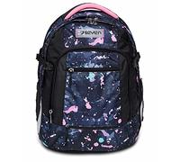 Seven Schulrucksack ergonomisch und erweiterbar - mehrere Fächer - Schulranzen für Mädchen Jungen nachhaltiges Gewebe - mit Höhenverstellungssystem, Gymnasium und Schule, UPDOWN TWICE SPLASHY LILAC