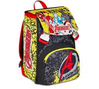 Seven Schulrucksack, erweiterbar, Big Avengers, Schwarz, 24 l, erweiterbar durch Reißverschluss, Fronttasche, Seitentasche für Trinkflasche, Grundschule, Kinder