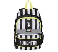 Seven Schulrucksack F.C. Juventus, erweiterbar, Fußball - WIN IS THE RULE, weiß und schwarz - Doppelter Rucksack mit Reißverschluss und Fach für Trinkflasche, Kinderrucksack, mehrfarbig, Taglia unica,