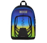 Seven Schulrucksack Freethink Nuanced, Blau Gelb, Doppelfach mit PC-Tasche und Trinkflasche, Fassungsvermögen 34 Liter, mittlere und obere Schulen, für Jungen und Mädchen