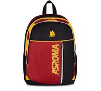 Seven Schulrucksack mit Doppelfach, Rom, Schwarz, 26 l, Fronttasche, Seitentasche für Trinkflasche, Grund- und Mittelschule, Kinder und Jugendliche, Fußball, offizielles Produkt