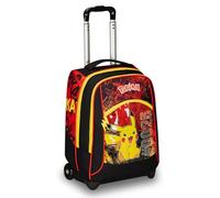 Seven Schultrolley Big, Rot und Gelb, Pokemon Pikachu, Legendary Avengers, Doppelfach, Trinkflaschentasche und Crossover System, Schulrucksack für Reisen, Kinder Jungen, mehrfarbig, Taglia unica,