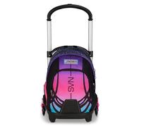 Seven Schultrolley Flex mit 3 Rädern, Fuchsia, Rucksack mit abnehmbarem Trolley von 31 Liter, mit PC-Tasche, Trinkflasche, multifunktional, handlich und bequem, mittlere und obere Schulen, Mädchen