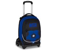 Seven Schultrolley Jack 3 Inter-Räder, Blau, 33 l, abnehmbar, Cross-Over System, 3-in-1, Verwendung als Rucksack, Fronttasche, Grund- und Mittelschule, Kinder, Fußball, offizielles Produkt