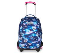 Seven Schultrolley Jack 3 Räder, Violett Fuchsia, Rucksack mit abnehmbarem Trolley 37 l, Trinkflasche, abnehmbarer Rucksack, großer Rucksack, für Grund- und Mittel, Trolley für Mädchen, violett