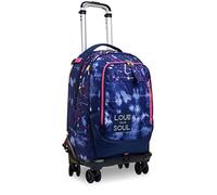 Seven Schultrolley Jack 4 Rollen, Lila, Love Your Soul, 3 in 1, Dreifachverwendung, Rucksack mit abnehmbarem Wagen und Crossover-System, Rucksäcke & Trolley, Schule & Freizeit, Mädchen, violett, M