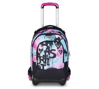 Seven Schultrolley Jack – 3 Räder, abnehmbarer Rucksack 37 l, Hellblau/Fuchsia, für Mädchen