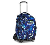 Seven Schultrolley Jack mit 8 Rädern Detach ELECTICVIBE BOY, Blau, 34 L, zerlegbar, abnehmbarer Rucksack, 4 in 1, Cross-over System, multifunktionale Taschen, Grund- und Mittelschule, Kinder, Jungen