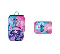 Seven Set Schulranzen Mädchen 1. Klasse Lilo & Stitch, erweiterbarer Schulrucksack + Brotdose