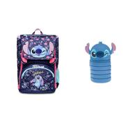 Seven Set Schulranzen Mädchen 1. Klasse Lilo & Stitch, erweiterbarer Schulrucksack + erweiterbares Mäppchen