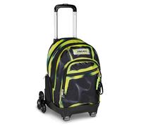 Seven SHADOWS OF COLOR Schultrolley Comby mit 8 Rädern, Schwarz, 31 l, zerlegbar, Verwendung als Rucksack, verstellbare Teleskopstange, ausgestattete Tasche, Laptoptasche, Grund- und Mittelschule
