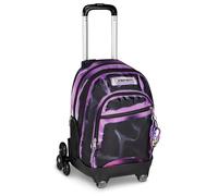Seven SHADOWS OF COLOR, Schultrolley Comby mit 8 Rädern, Schwarz, 31 l, zerlegbar, Verwendung als Rucksack, verstellbare Teleskopstange, ausgestattete Tasche, PC-Tasche, Grund- und Mittelschule