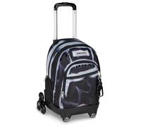 Seven SHADOWS OF COLOR Schultrolley Comby mit 8 Rädern, Schwarz, 31 l, zerlegbar, Verwendung als Rucksack, verstellbare Teleskopstange, ausgestattete Tasche, Laptoptasche, Grund- und Mittelschule
