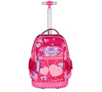 Seven SJ Mitama Schultrolley Run Maxi FURRYPINK, Fuchsia, Doppelfach, Fronttasche, 2 Seitentaschen, Grundschule und Freizeit, Mädchen, Fuchsia, Taglia Unica, Casual, fuchsia, one size, Casual