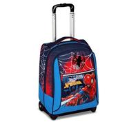 Seven Spiderman Big Trolley für die Schule, Blau, 2 in 1, Doppelzweck, Trolley und Rucksack, Grundschule, Kinder, blau, Blu, Casual