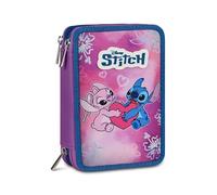 Seven Federmäppchen Lilo & Stitch – 3 Reißverschlüsse, 3 Fächer, komplett mit Stiften & Zubehör